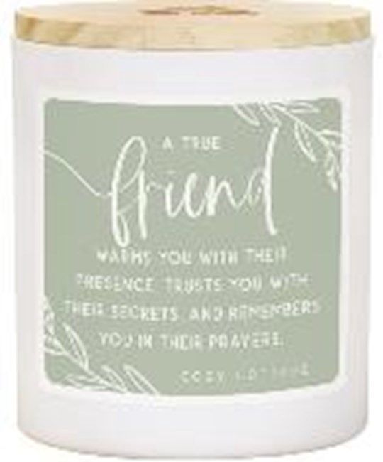 CANDLE- TRUE FRIEND- COZY COTTAGE SCENT