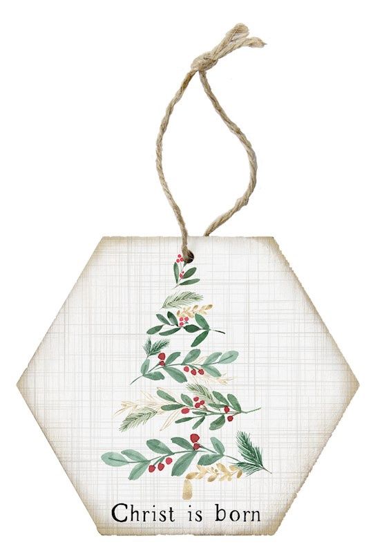 ORNAMENT- HONEYCOMB- CHRIST IS BORN