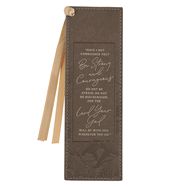 PREMIUM BOOKMARK- STRONG &amp; COURAGEOUS- VEGAN LEATHER