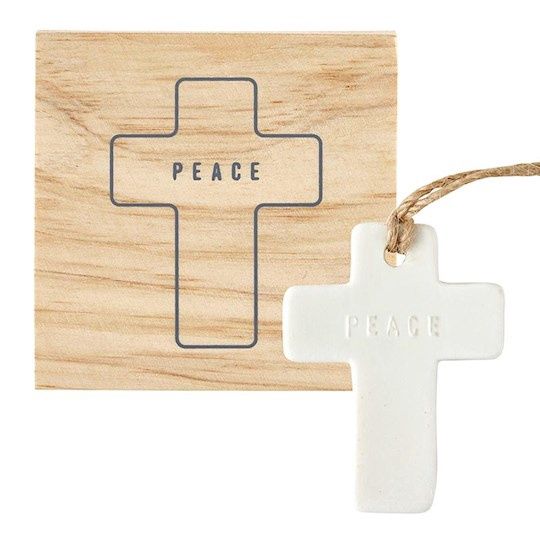 ORNAMENT- PEACE- CROSS IN A BOX