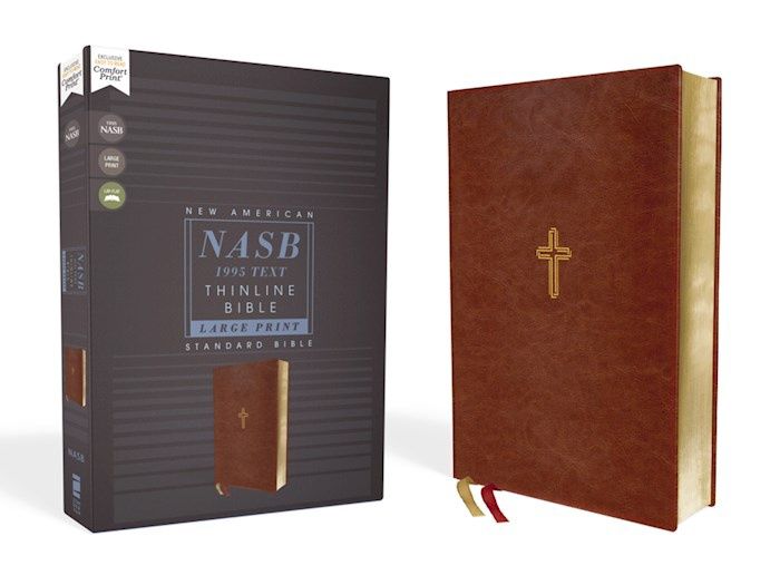 B-NASB- THINLINE BIBLE, LARGE PRINT, LEATHERSOFT, BROWN