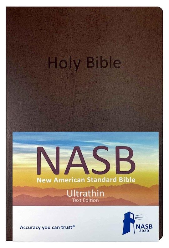 B-NASB- 2020 ULTRATHIN BIBLE, BROWN LEATHERTEX