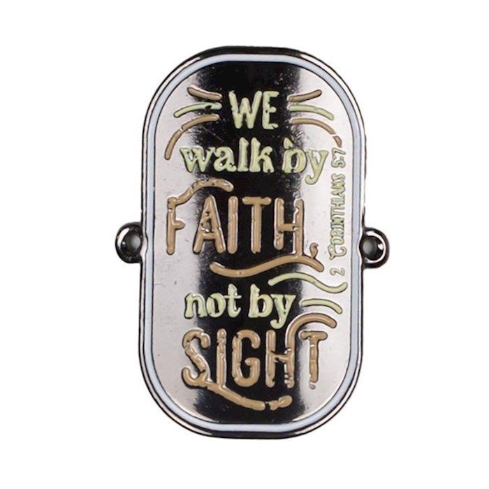 WALKING STICK MEDALLION- WE WALK BY FAITH