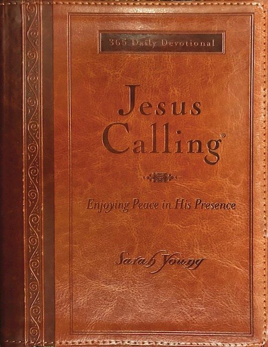 JESUS CALLING- DELUXE- LARGE PRINT- TAN WITH VERSES