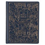 B-KJV- LARGE PRINT NOTE-TAKING- NAVY, FAUX LEATHER