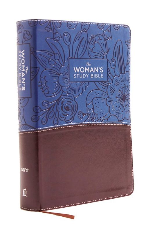B-NIV- WOMAN'S STUDY BIBLE, IMITATION LEATHER, BLUE/BROWN,
