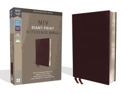 B-NIV- REFERENCE, GIANT PRINT, BONDED LEATHER, BURGUNDY,