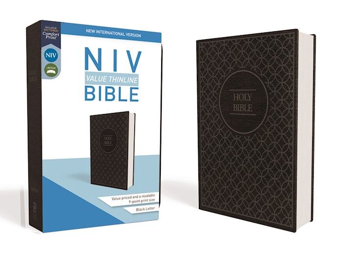B-NIV- VALUE THINLINE BIBLE, IMITATION LEATHER, GRAY/BLACK