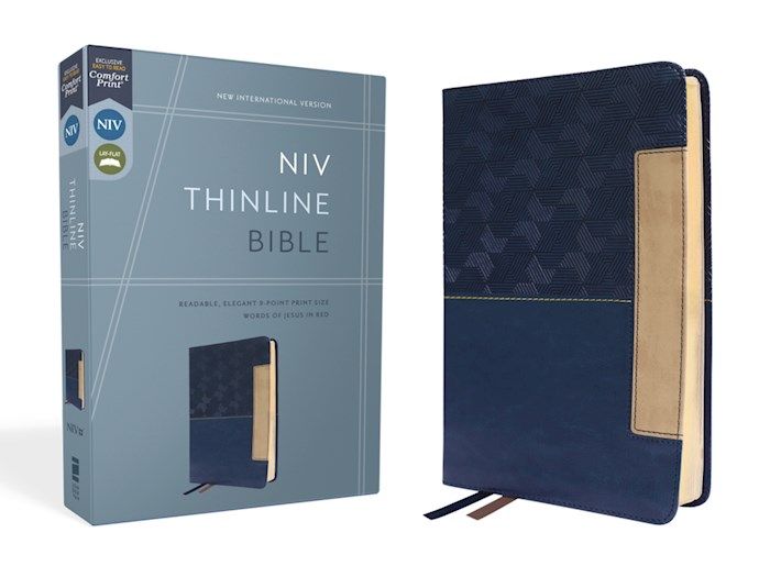 B-NIV- THINLINE BIBLE BLUE LEATHERSOFT