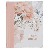 B-KJV- NOTE TAKING BIBLE GREY FLORAL PRINTED- FAUX LEATHER