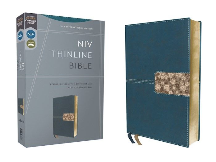 B-NIV- THINLINE BIBLE, LEATHERSOFT, TEAL, RED LETTER,