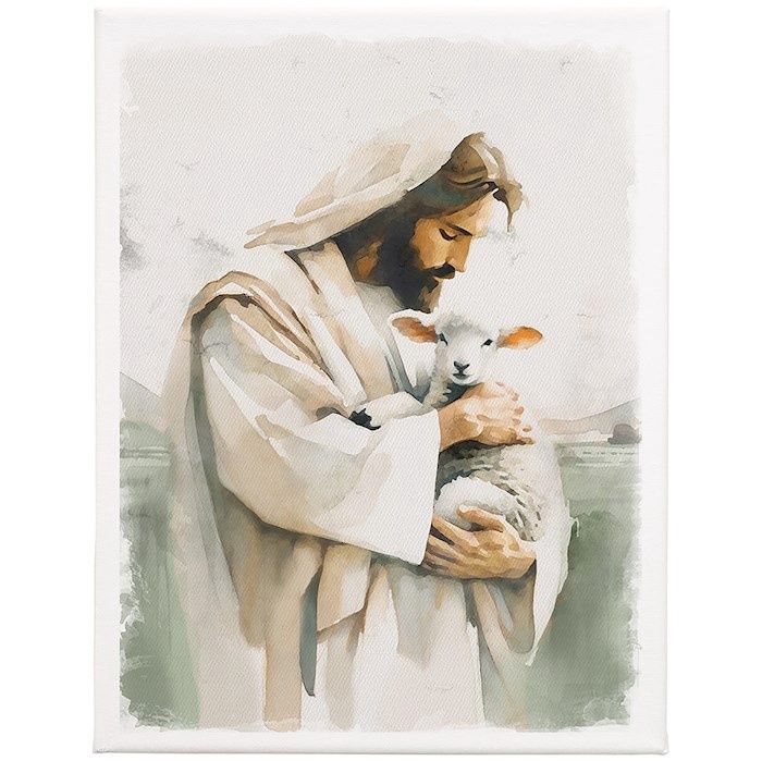 WALL ART- JESUS HOLDING LAMB, GOOD SHEPHERD