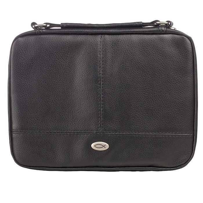 BI COVER- MED- TWO-FOLD LUXLEATHER ORGANIZER BLACK