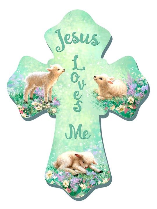 WALL CROSS- LAMBS, JESUS LOVES ME, GREEN