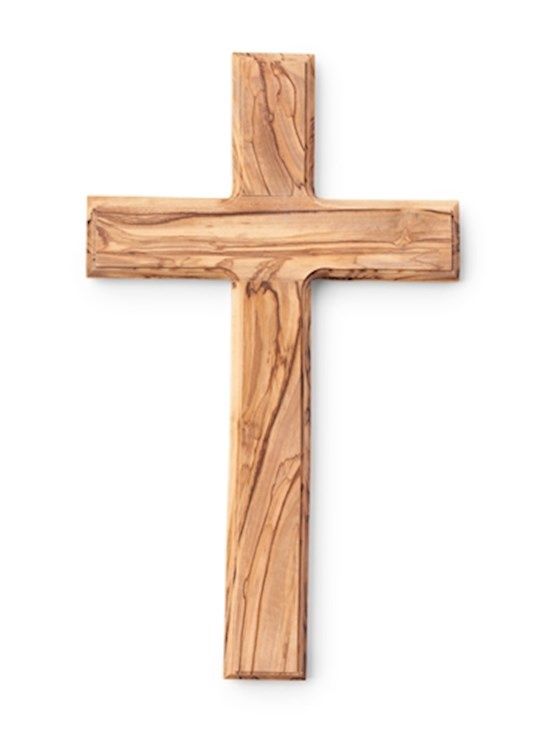 WALL CROSS- OLIVE WOOD, PLAIN,  9 IN