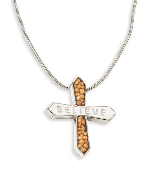 NECKLACE- MUSTARD SEED CROSS, 20 IN