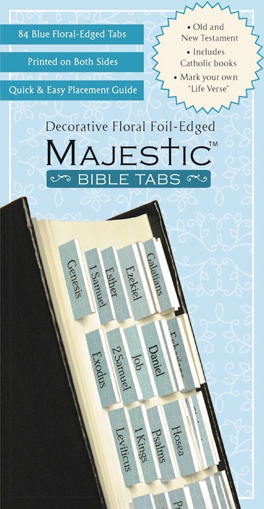 BIBLE TABS- MAJESTIC- FLORAL EDGED, BLUE