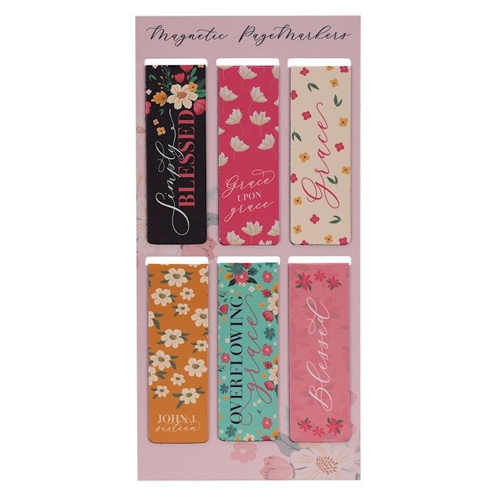 MAGNETIC BOOKMARK- OVERFLOWING GRACE- SET OF 6 PAGEMARKER