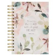 JOURNAL- TRUST IN THE LORD, PURPLE, FLORAL, WIRE/SPIARL BOUND