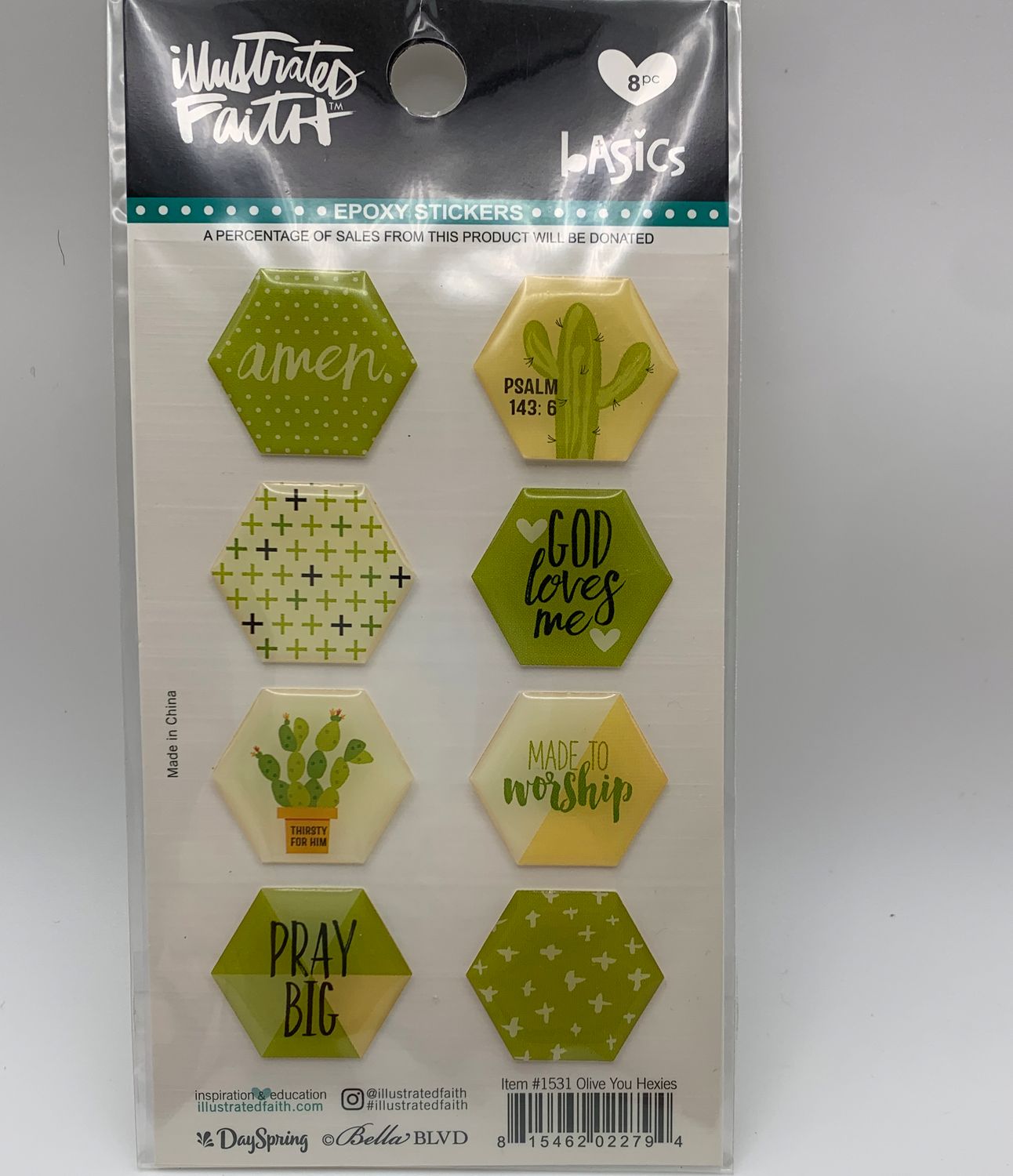 BJR- EPOXY HEXIES- OLIVE YOU