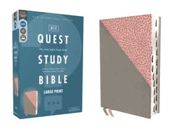 B-NIV- QUEST BIBLE,  GRAY/PINK, INDEXED, LARGE PRINT