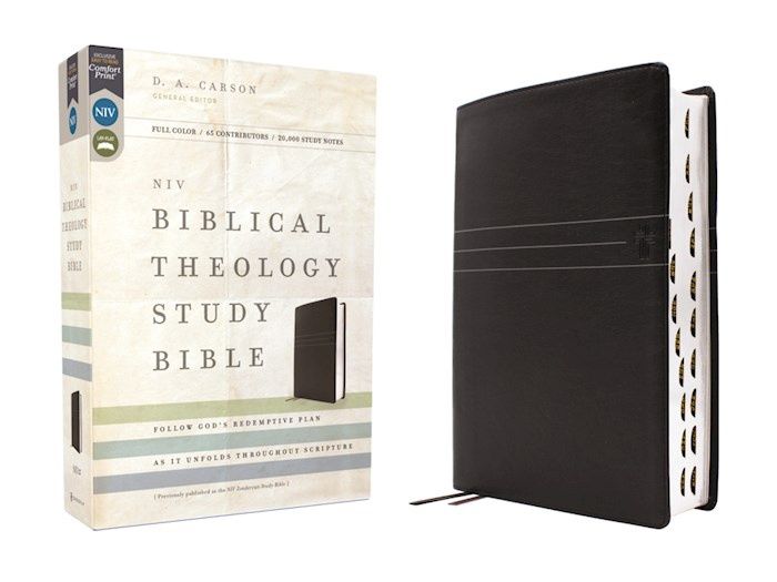 B-NIV- BIBLICAL THEOLOGY STUDY BIBLE, EDITOR CARSON,  BLACK, INDEXED