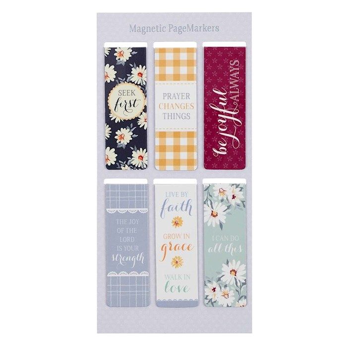 MAGNETIC BOOKMARK SET- DAISIES- SET OF 6