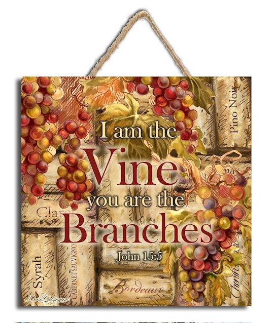 SIGN- CORKS &amp; VINES WITH ROPE HANGER