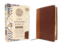B-NIV- APPLICATION BIBLE, LARGE PRINT, BROWN, LEATHERSOFT