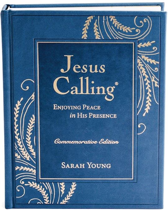 JESUS CALLING LARGE PRINT BLUE, COMMEMORATIVE- FULL SCRIPTURES