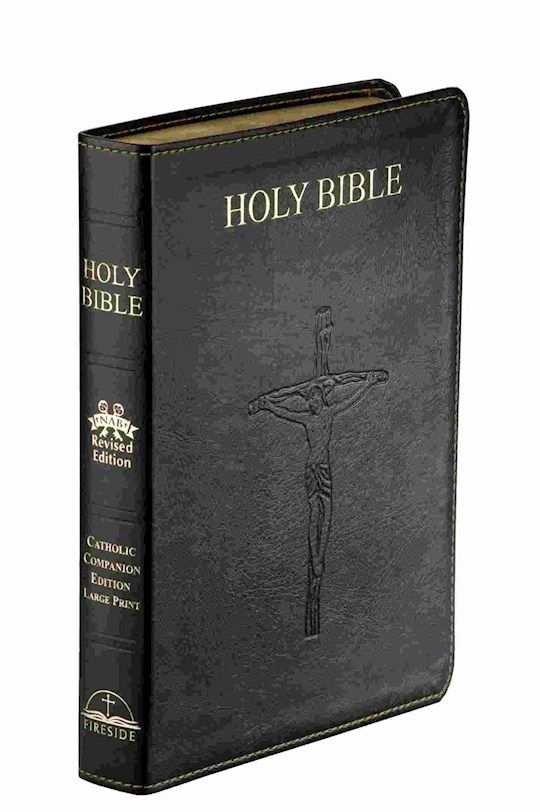 B-NABRE- FIRESIDE CATHOLIC COMPANION BIBLE, LARGE PRINT, BLACK IMITATION LEATHER