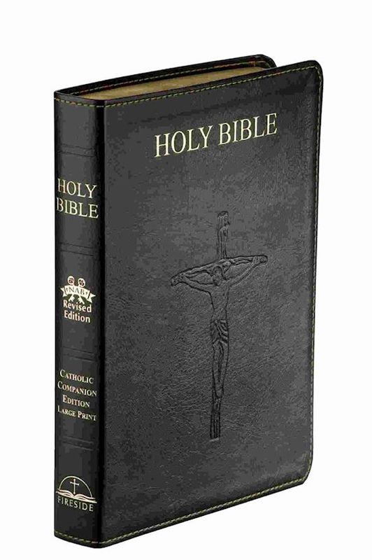 B-NABRE- FIRESIDE CATHOLIC COMPANION BIBLE, LARGE PRINT, BLACK IMITATION LEATHER