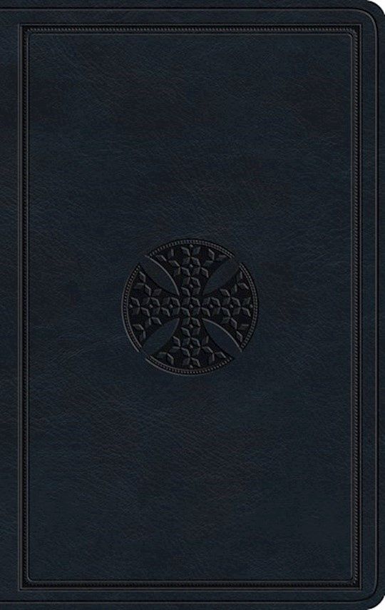 B-ESV- LARGE PRINT VALUE THINLINE- NAVY MOSAIC, TRUTONE