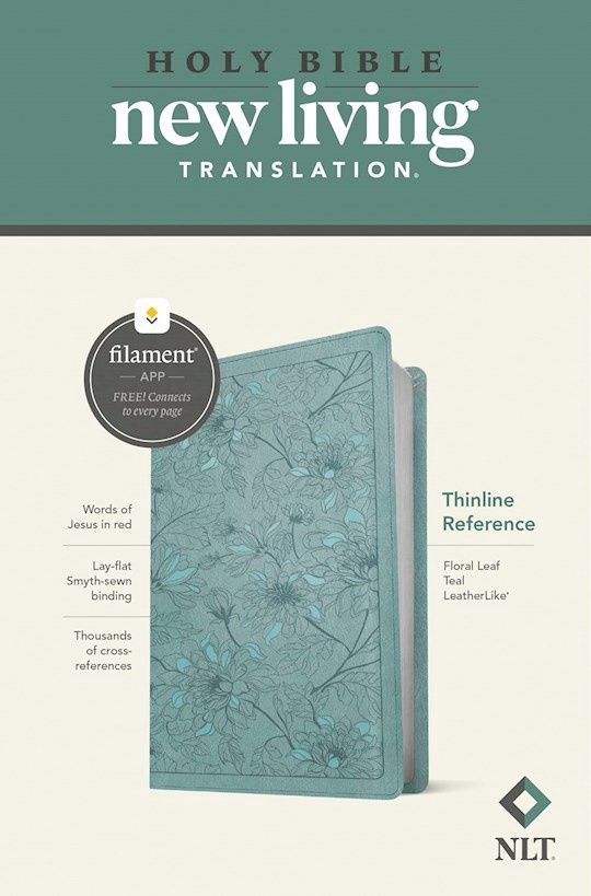 B-NLT- THINLINE REFERENCE, FILAMENT, TEAL FLORAL LEAF