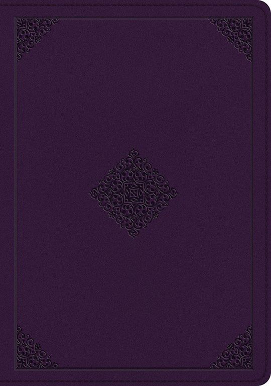 B-ESV- SINGLE COLUMN JOURNALING BIBLE. LARGE PRINT, LAVENDER ORNAMENT, TRUTONE