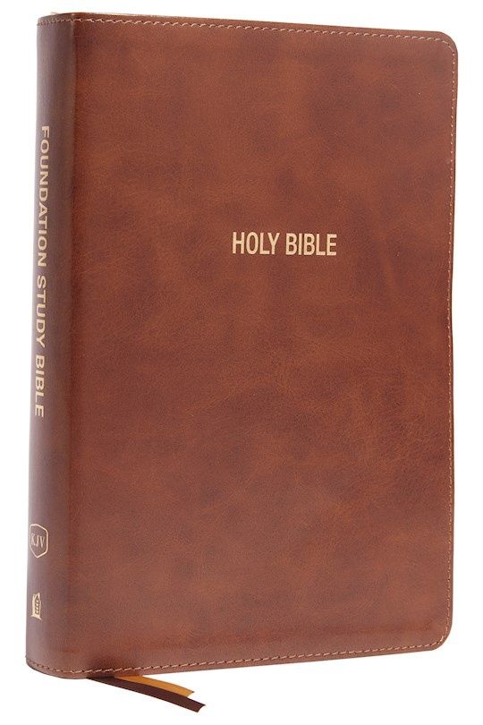 B-KJV- FOUNDATION STUDY BIBLE, LARGE PRINT, INDEXED, BROWN LEATHERSOFT