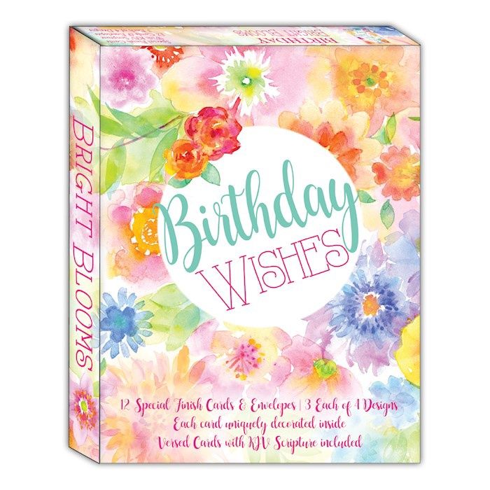 BOXED CARD- BIRTHDAY- BRIGHT BLOOMS- 12/BOX