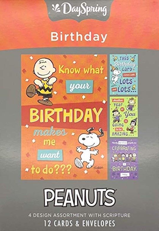 BOXED CARD- BIRTHDAY- PEANUTS, NCV- 12/BOX
