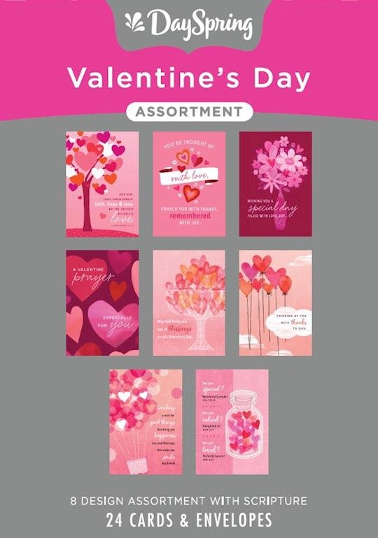 BOXED CARDS- VALENTINE, WITH LOVE- ASSORTED, ADULT- 24/BOX