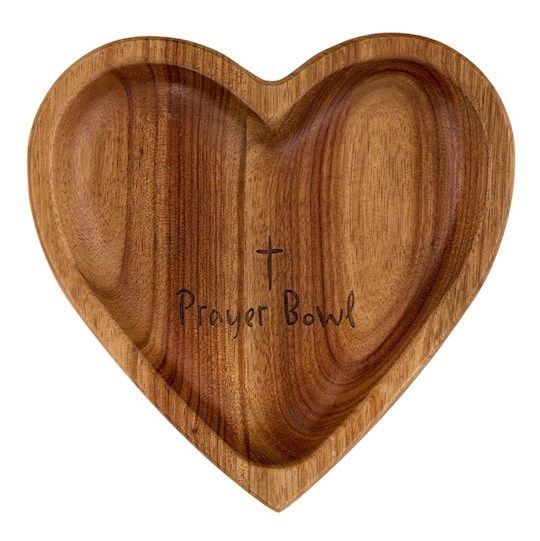 PRAYER BOWL- HEART, INCLUDES 10 PRAYER CARDS