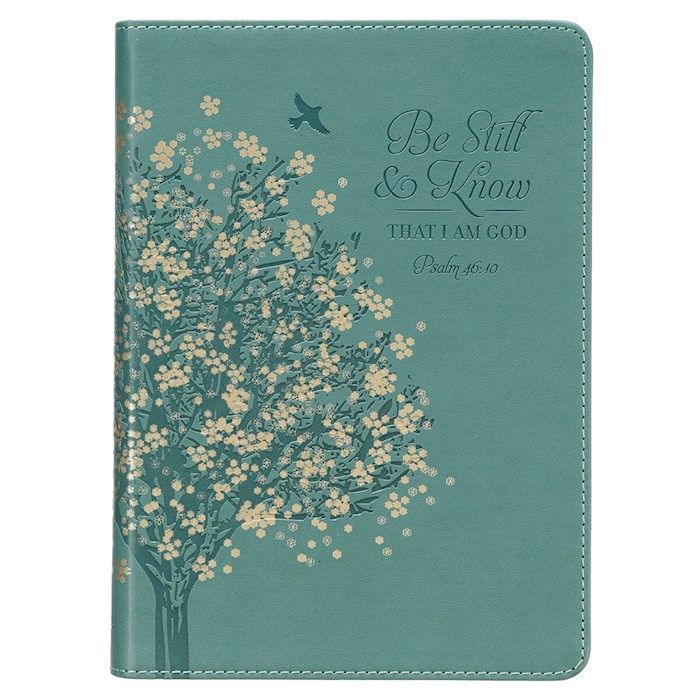 JOURNAL- BE STILL, TEAL, LUXLEATHER