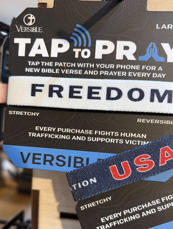 WRISTBAND- FREEDOM- LARGE- VERSIBLE, TAP TO PRAY