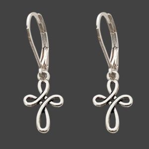 EARRINGS- FOREVER FAITH- INFINITY CROSS SILVER