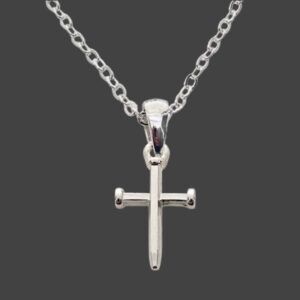 NECKLACE- FOREVER FAITH- NAIL CROSS SILVER