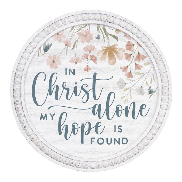 BEADED ART ROUND- CHRIST ALONE- FLOWERS