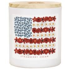 CANDLE- FLORAL FLAG- STRAWBERRY CREAM SCENT