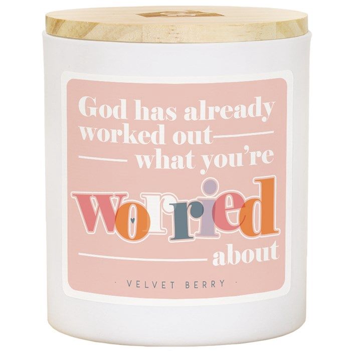 CANDLE- WORRIED ABOUT- OVERLAP- VELVET BERRY SCENT