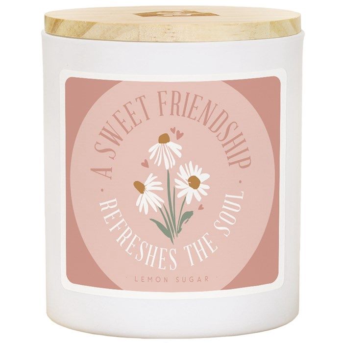 CANDLE- SWEET FRIENDSHIP- DAISIES- LEMON SUGAR COOKIE SCENT