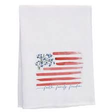 TEA TOWEL- FLOWER FLAG FAITH FAMILY
