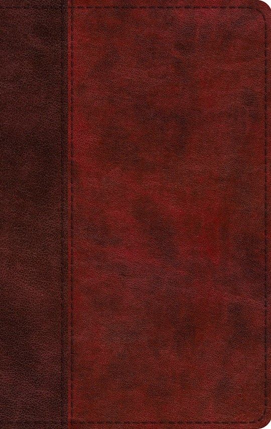 B-ESV- THINLINE BIBLE, LARGE PRINT, BURGUNDY/RED, TIMELESS DESIGN, TRUTONE, RED LETTER EDITION